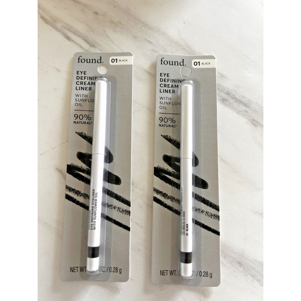 Found Eye Defining Cream Liner with Sunflower Oil Black 01 90% Natural Lot of 2